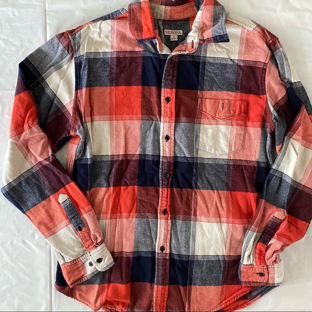 Mens’ Merona Plaid Flannel Shirt - Large